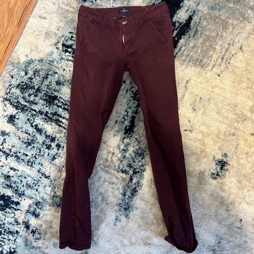 Maroon stretch pants
